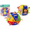 LEAN TOYS Mäkká plyšová loptička s hrkálkou 18 cm