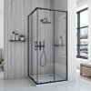 REA/S - Sprchovací kút City 80x80 Black So sprchovou čiernou vaničkou Savoy KPL-K7448