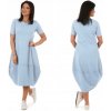 Fashionweek Pohodlné bavlnené šaty teplákové letné šaty OVERSIZE MF627 Farba: jasne modrá, Veľkosť: Universal