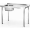 Drezový stôl, skrutkovaný, HENDI, Kitchen Line, drez vľavo, 1000x600x(H)850mm