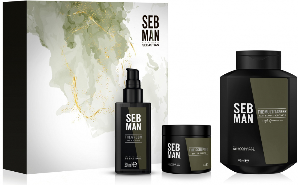 Sebastian Professional Seb Man olej 30 ml + šampón 250 ml + zmatňujúca hlina 75 ml darčeková sada