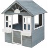 Detský domček Vesa 138x120x102 cm, jedľové drevo, sivý