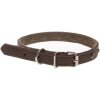 COBBYS PET Obojok z pravej nubukovej kože podšitý s čiernymi kryštálmi 15mm/45cm