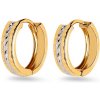 iZlato Forever Dvojfarebné gravírované krúžky 1cm Bethy, 14K IZ24918