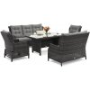 Garden Point Záhradný set Malaga Apetito 7 antracit technorattan