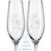 Svadobné poháre na sekt Monogram lásky 2 ks
