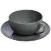 Porcelánová šálka a podšálka Vintage Grey 250 ml