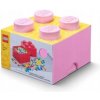 LEGO® úložný box 25 x 25 x 18 cm svetle ružová