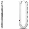 Tommy Hilfiger Oválne oceľové náušnice s kryštálmi Dog Tag 2780865