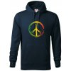 Peace symbol paint - Mikina pánska Cape s kapucňou - L ( Tmavomodrá (veľmi tmavá - skoro čierna) )