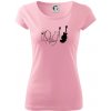 Mačka a gitara WC - Dámske tričko Pure - M ( Ružová )