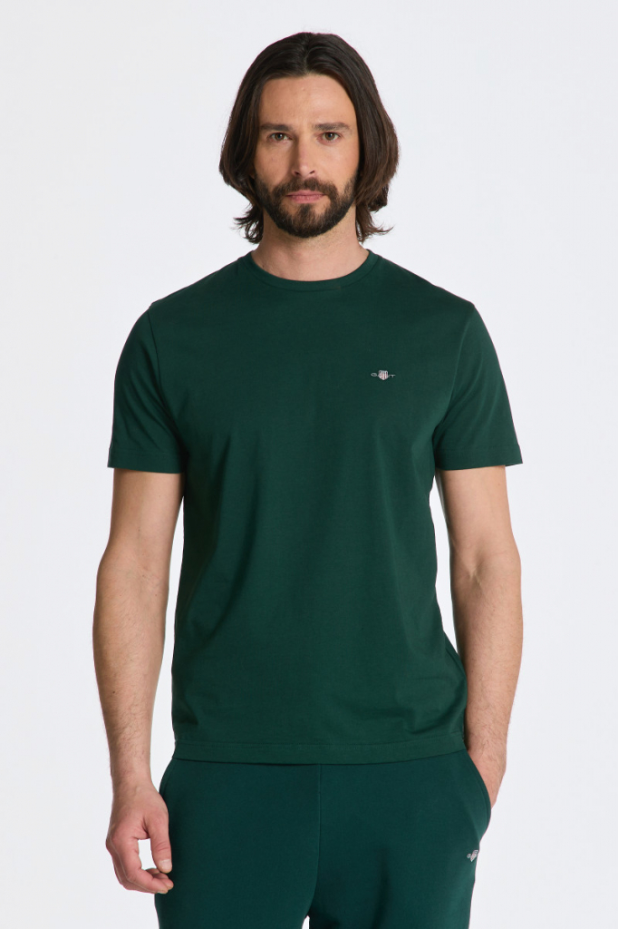 Gant tričko Reg Shield SS zelené