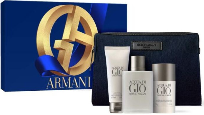 Giorgio Armani Acqua di Gio Pour Homme SET: Edt 100ml + 75g deodorant + 75ml sprchový gél + taška pre mužov