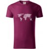 Mapa sveta odtlačok - Tričko z organickej bavlny - 3XL ( Fuchsiová )