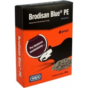 Tekro Brodisan Blue PE granule na hubenie hlodavcov 150 g