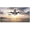 Foto obraz sklo tvrzené Lietadlo and morom 100x50 cm
