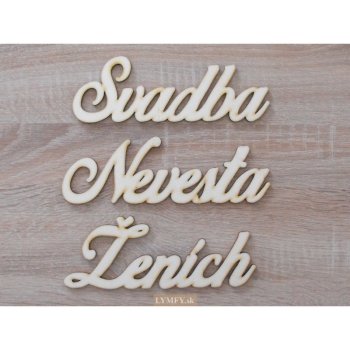 Ženích Svadba Nevesta set 50x145mm