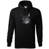 Zadumaná mačka - Mikina pánska Cape s kapucňou - 3XL ( Čierna )