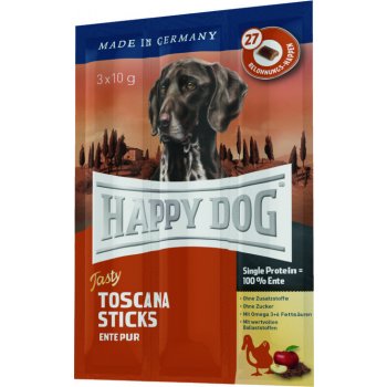 Happy Dog Tasty Toscana Sticks kačacie tyčinky 3x10g