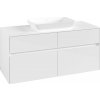 VILLEROY & BOCH Collaro závesná skrinka pod umývadlo na dosku (umývadlo v strede), 4 zásuvky, 1200 x 500 x 548 mm, Glossy White, C11200DH