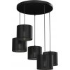 Luminex | Luster na lanku LOFT SHADE 5xE27/60W/230V čierna | LU5241