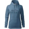 Jazvečík EKG - Mikina dámská Cape s kapucí - XS ( Denim )