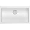 GraniteQ LOGAN 110 dřez GraniteQ dřez sněhově bílý 76x44x23,5 cm 1-miska závěsná s ručním sifonem nerez