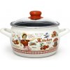 Metalac smaltovaný hrniec 20cm - 4L so sklenenou pokrievkou RETRO AMERIKA (Smaltovaný hrniec 4L Retro Amerika)