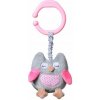 Hračka na kočík BabyOno Závesná hračka s vibráciou Owl Sophia - ružová (5901435409480)