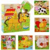 DREVENÉ KOCKY edukačné puzzle skladačka 6v1