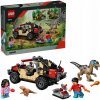 LEGO Jurassic World 76972 Útek terénnym vozidlom pred raptorom