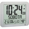 60.4516.54 TFA Rádiom riadené digitálne hodiny na postavenie/zavesenie, strieborné