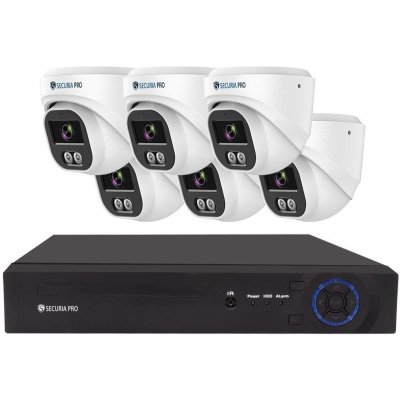 Securia Pro IP kamerový systém NVR6CHV5S-W DOME smart, biely Nahrávanie: bez disku
