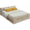 IDEA nábytok Multifunkčná posteľ 160x200 POCKET dub