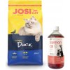 JOSERA JosiCat Crispy Duck 10 kg & LAB V Lososový olej pre psy a mačky 1000ml
