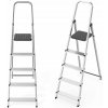 Hliníkový rebrík jednostranný 5-stupňový so skladacou plošinou, nosnosť 150 kg, ModernH