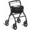 Ľahký hliníkový chodítko s brzdou, podnosom a taškou