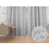 Biante Dekoračný záves Leona LN-169 Biele listy na sivom 130x260 cm
