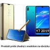 Otváracie Púzdro Luxria Clear View pre Huawei - Zlaté pre Huawei: Y7 (2019)