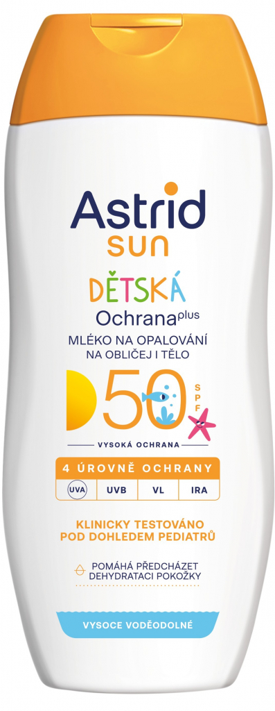 Astrid Detské mlieko na tvár a telo na opaľovanie SPF 50 Sun 200 ml