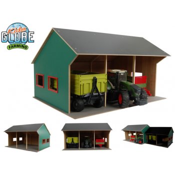 Kids Globe Farming garáž 555x75x435 cmpro 3 traktory 1:16