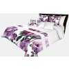 Prehoz na posteľ v krásnej bielej farbe s potlačou dokonalých fialových kvetov Šírka: 260 cm | Dĺžka: 240 cm