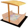 BABY MIX Strieška pre detské drevené pieskovisko 120x120 cm žlto-biela 120x120x120 žltá