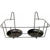 Esschert Design ZÁVESNÝ DRŽIAK NA KVETINÁČ SIMPLY DOUBLE 34X19 CM ČIERNA
