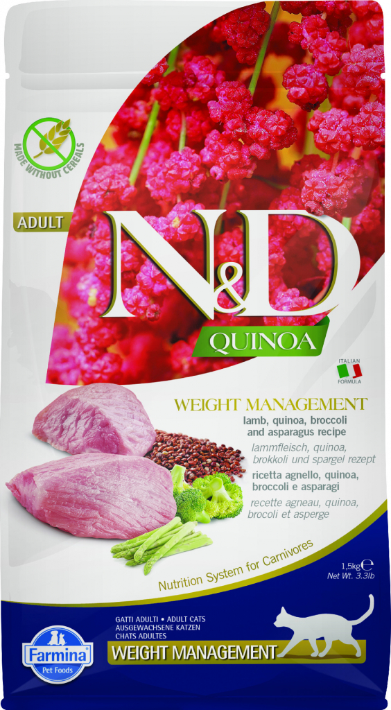 N&D cat Quinoa Weight Management Lamb Broccoli & Asparagus 1,5 kg