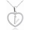 Minet Strieborný náhrdelník písmeno v srdiečku 