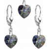 Evolution Group Sada šperkov s krištáľmi Swarovski náušnice a prívesok šedá srdce 39003.4, darčekové balenie