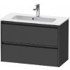 Duravit Ketho.2 - Umývadlová skrinka, 55x81x39 cm, 2 zásuvky, grafit mat K25256049490000