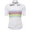 SANTINI Cyklistický dres s krátkym rukávom - UCI WORLD CHAMPION MASTER - biela/dúhová 2XL