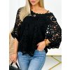 Fashionweek Bavlnená krajková blúzka boho UB-ACARIO Farba: Čierna, Veľkosť: Universal